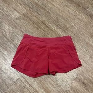 RED LULULEMON SHORTS